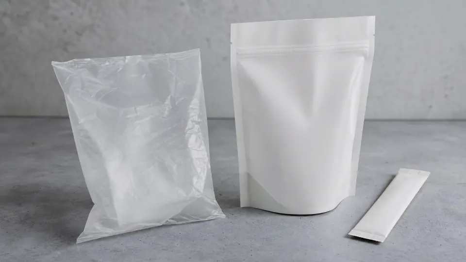 Flexible plastic bag, mono-material pouch and sealed sachet packaging formats